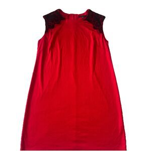 Tiana B. Women’s Plus Size 1 X Sleeveless Red Dress With Black Lace